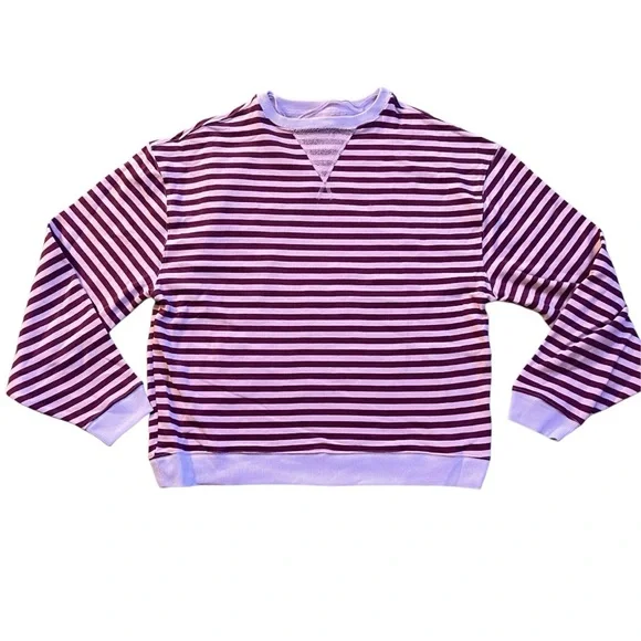 NWT Free People Classic Striped Oversized Crewneck - Picture 6 of 10